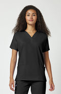 Two Pocket Scrub Top - Black