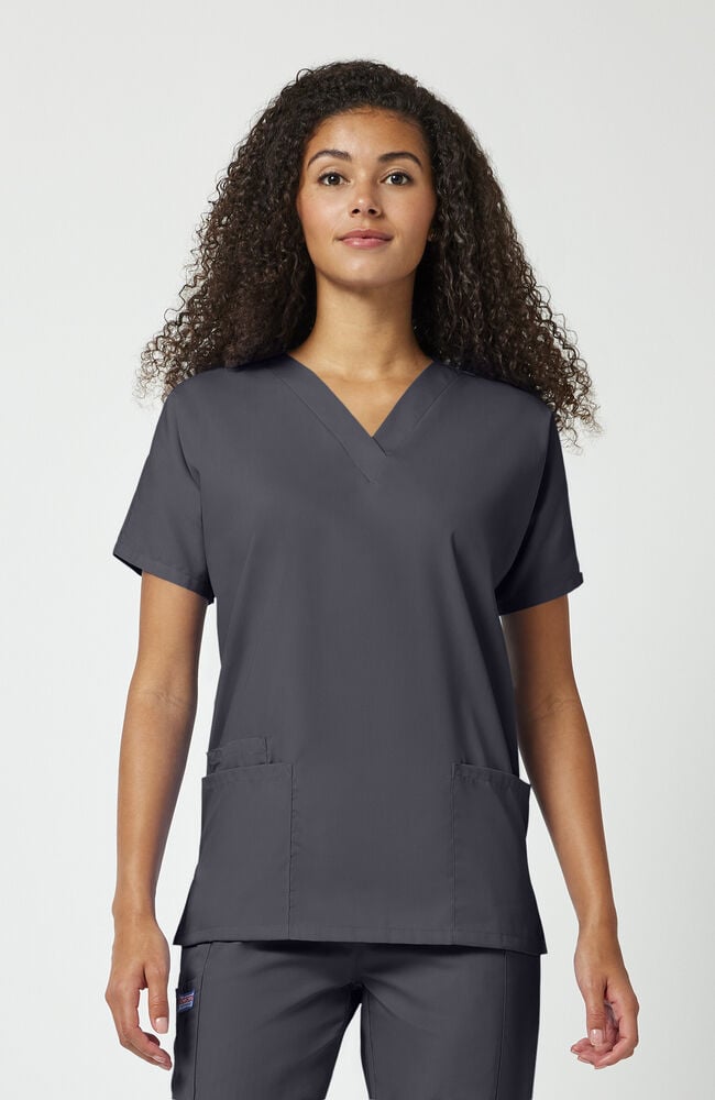 Two Pocket Scrub Top - Pewter