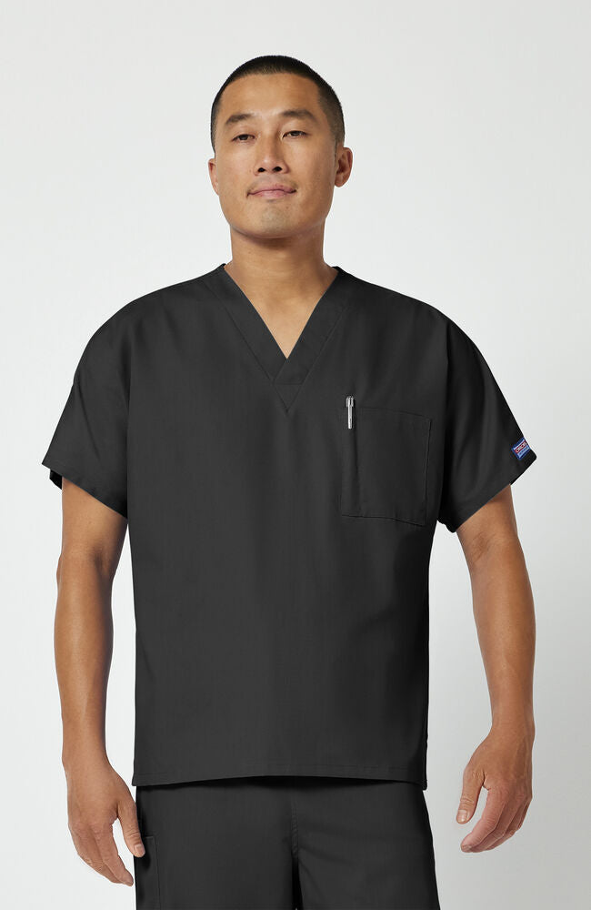 One Pocket Scrub Top - Black