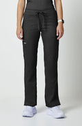 Female Mid Rise Moderate Flare Drawstring Pant - Black