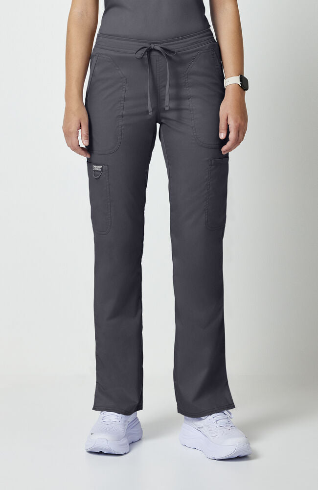 Female Mid Rise Moderate Flare Drawstring Pant - Pewter