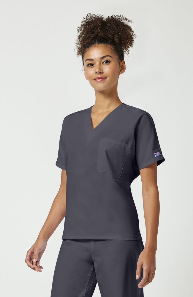 One Pocket Scrub Top - Pewter