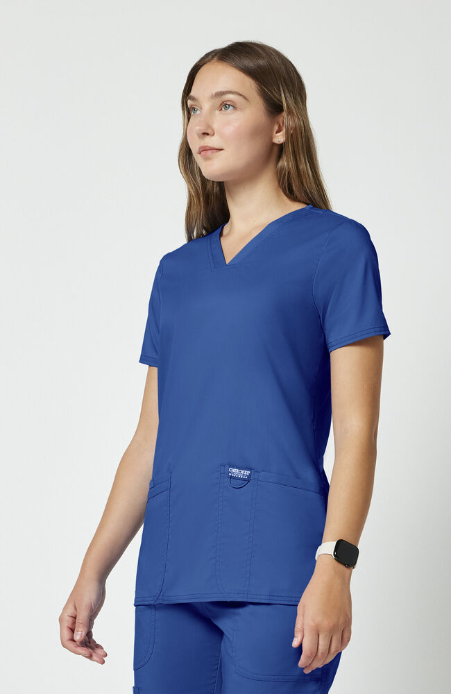 Female Two Pocket Scrub Top - Royal Blue