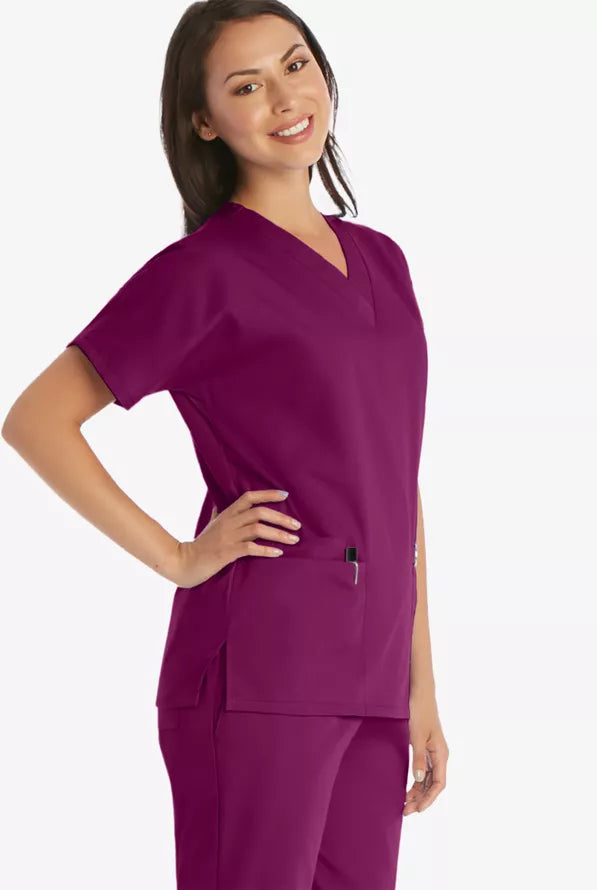 Two Pocket Scrub Top - Maroon